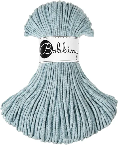 Miniatura 6 de Bobbiny Cordón de macramé trenzado junior de 0.118 in (aguamarina), 108 yardas/330 pies