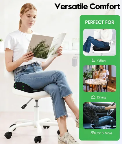 Miniatura 6 de Cojín de asiento de gel para aliviar el dolor de coxis, cojín de espuma viscoelástica de gel fresco para silla de oficina, asiento de automóvil