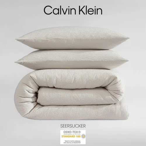 Miniatura 6 de Calvin Klein - Juego de funda de edredón tamaño King, ropa de cama texturizada súper suave con fundas a juego, decoración reversible del hogar