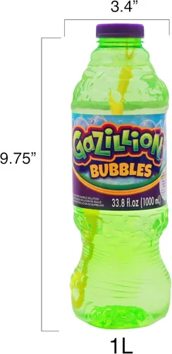 Miniatura 5 de Gazillion Bubbles, solución original de burbujas de 1 litro, crea burbujas con fórmula premium y varita de burbujas 7 en 1, no tóxica y segura Verde