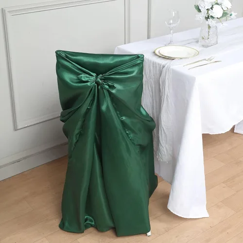 Miniatura 9 de Tableclothsfactory 100 fundas universales de satén sedoso blanco para sillas que se adaptan a todo tipo de sillas, eventos, comedores, fundas