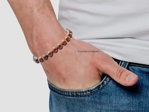 Miniatura 121 de Amazing Gemstone Pulsera de cristal para mujeres y hombres, pulsera de cristal curativo de protección, pulsera elástica con cuentas de piedras