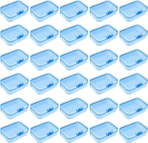 Miniatura 19 de Goodma 4 Piezas Cajas Rectangulares de Plástico Vacías Contenedores Organizadores de Almacenamiento con Tapas con Bisagras para Artículos Pequeños
