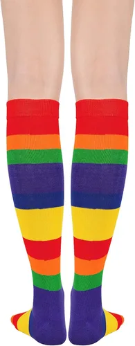 Miniatura 3 de American Trends Calcetines deportivos para mujer, calcetines deportivos al aire libre, medias altas hasta el muslo, medias casuales a rayas