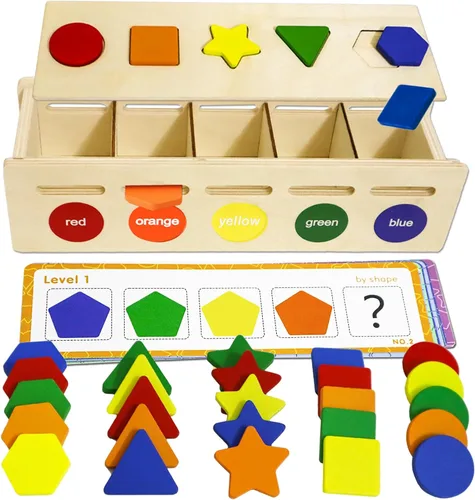LOYUEGIYO Montessori - Juguete de madera para clasificar y combinar para niños pequeños de 1 a 3 años, bebés a partir de 12 meses, juego de