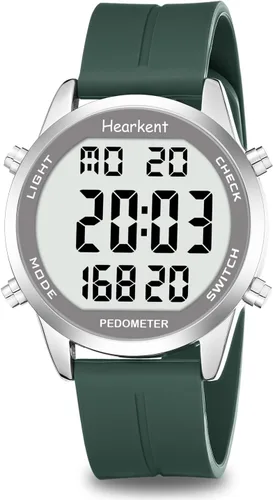 Miniatura 11 de Reloj podómetro para caminar para personas mayores, sin aplicación necesaria, con contador de pasos y calorías y LCD con números grandes Negro