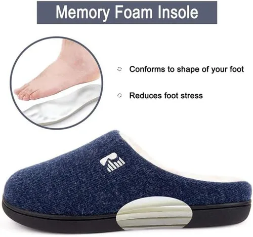 Miniatura 4 de RockDove Men's Sherpa Lined Memory Foam Clog Slipper