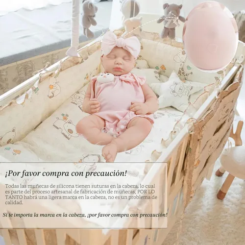 Miniatura 8 de Muñecas de Bebé Reborn Que Parecen Reales - 18.5 pulgadas de Cuerpo Completo de Silicona Bebé Niña Durmiendo con Cara Hecha a Mano Detalles