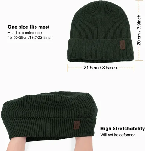 Miniatura 3 de Wmcaps Gorro de invierno para hombres y mujeres, gorro de punto suave y cálido con forro polar