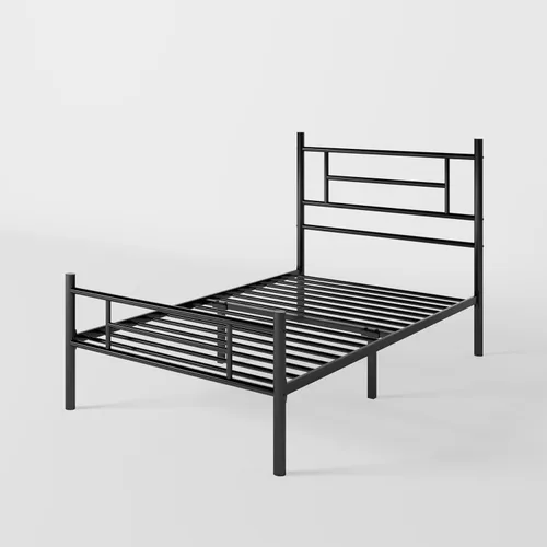 Miniatura 8 de Allewie Armazón de Cama de Plataforma Metálica Tamaño Individual de 14 Pulgadas con Cabecera y Piecera, Almacenamiento Debajo de la Cama, Soporte