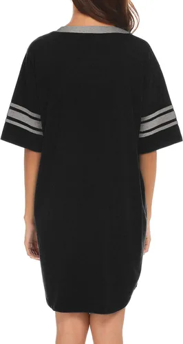 Miniatura 4 de Ekouaer - Camisón de manga corta para mujer