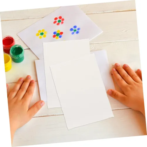 Miniatura 5 de Angoily 20 hojas de papel de acuarela de algodón texturizado hecho a mano con bordes deckled para pintar manualidades e invitaciones, alta absorción