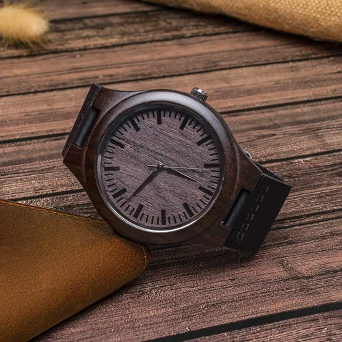 Miniatura 5 de Reloj de madera Fodiyaer con grabado para hombre, regalo ideal para tu novio, tu marido, para un aniversario, Navidad, cumpleaños, día del Padre
