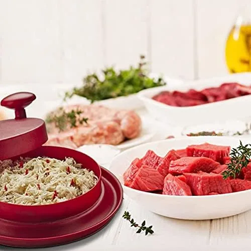 Miniatura 4 de Trituradora de pollo, herramienta de trituración de carne, alternativa a la trituradora de carne de garras de oso y para carne de cerdo tirado, Rojo