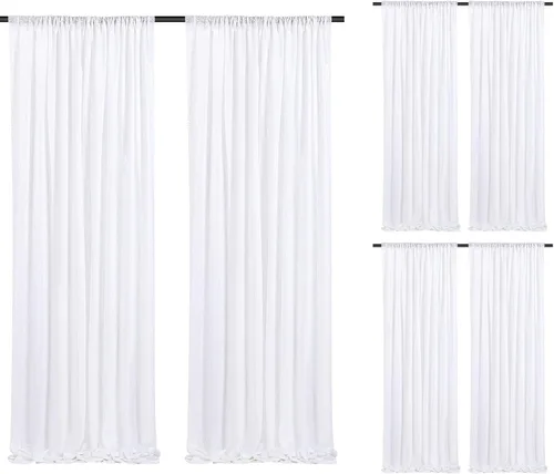 Miniatura 100 de Cortinas de fondo de lentejuelas rosas de 2 piezas, 2 pies x 8 pies, fondo de fotografía, cortina para fiestas con purpurina, fondo de boda, tela