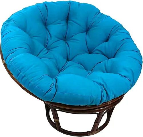 Miniatura 11 de HUHJYUGE Cojín de asiento para cesta colgante de 16 x 16 pulgadas, cojín para silla de columpio suave, cojín redondo para silla de huevo colgante