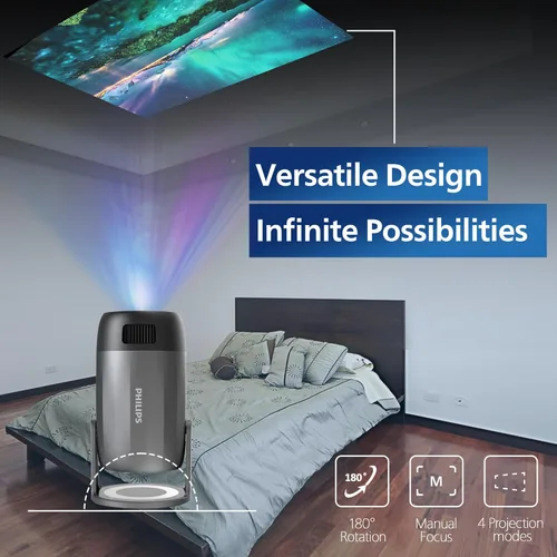 Miniatura 2 de Philips, Proyector de cine en casa Neopix 150, Full HD 1920 x 1080p, giratorio de 180 grados, fuente de luz LED, modo espejo, WLAN 6, sonido estéreo