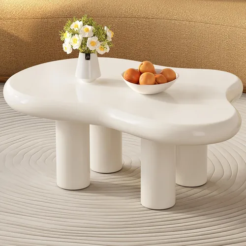 Miniatura 11 de Mesa de Café Nube Negra de 35.82", Mesa de Café Moderna de Borde Redondo con 4 Patas de Soporte Resistentes y Tablero de 2.67" de Grosor, Fácil