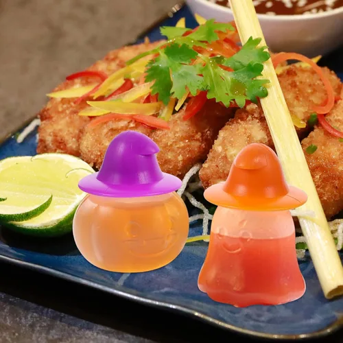 Miniatura 2 de Luxshiny Juego de 4 mini botellas para condimentos reutilizables y portátiles con tapas a prueba de fugas para viajes, cocina, picnic