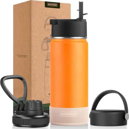 Miniatura 157 de koodee Insulated Water Bottle, 32 oz Stainless Steel Double Wall Vacuum Wide Mouth Sport Bottle with Leakproof Spout Lid (Navy)