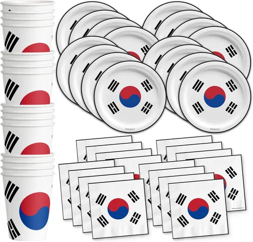 Miniatura 15 de Platos de papel del 4 de julio, juegos de platos desechables del 4 de julio, suministros para fiestas patrióticas de bandera estadounidense, platos