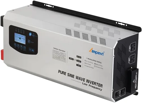 Miniatura 11 de Ampinvt Inversor de Potencia de Onda Sinusoidal Pura 5000W Pico 15000 Watts 24V DC a 120/240V AC Fase Dividida con Cargador AC de Batería, Inversor
