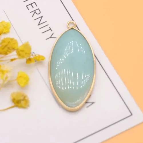 Miniatura 7 de LE SKY 6 colgantes de piedra natural con forma de marquesa, piedra de ágata de cristal curativo para hacer joyas, collares, aretes