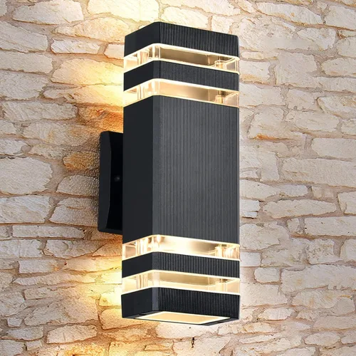 DASTOR Lámpara de Pared Moderna para Exteriores, Luminaria Negra para Exteriores Montaje en Pared, Cuerpo de Aluminio Luces Exteriores para Casa,