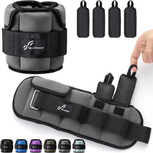 Miniatura 11 de Sportneer Adjustable Ankle Weights for Women & Men, Leg Weights Set with Removable Weights, Upgraded with Handles for Easy Adjustment, Comfortable &