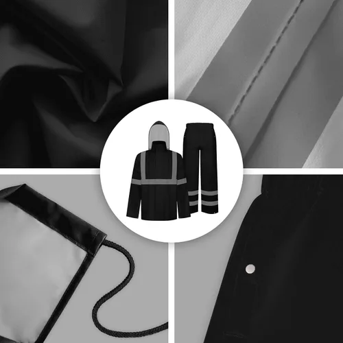 Miniatura 41 de TCCFCCT Chaqueta de lluvia de alta visibilidad para hombre, impermeable, abrigo de lluvia de alta visibilidad para hombres y mujeres con capucha