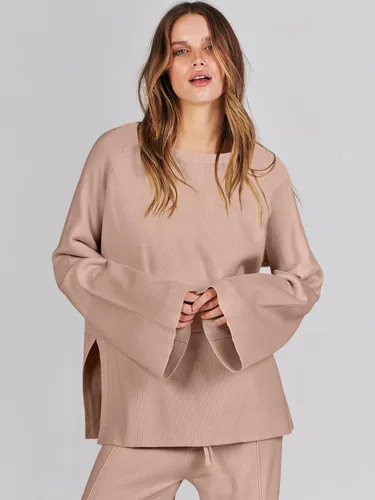 Miniatura 3 de ANRABESS Conjunto de 2 piezas para mujer, sudadera de punto de gran tamaño y pantalones de pierna ancha con cordón