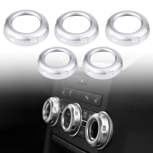 Miniatura 7 de Acouto 5 Uds. Cubierta de anillo para interruptor de aire acondicionado lateral interior para Discovery 4 LR4 2009-2016 para deporte 2010-2013
