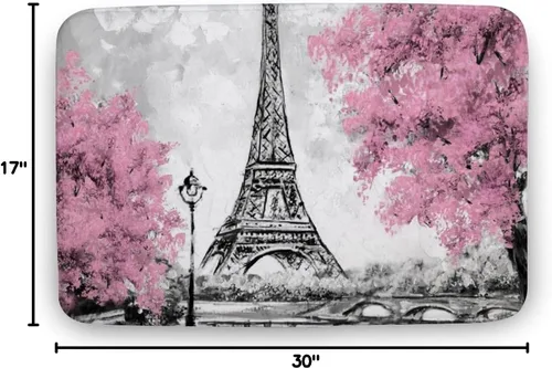 Miniatura 3 de Paris Tower - Tapete de baño de microfibra extrasuave y absorbente, tapete de baño de felpa antideslizante, tapete de baño para suelo de baño