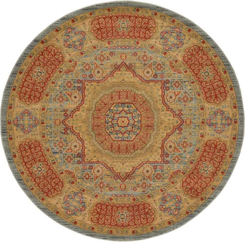 Miniatura 13 de Unique Loom Palace Collection - Alfombra bohemia tradicional, medallón, vintage (2 pies x 3 pies, rectangular, azul claro/bronceado)