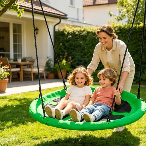 Miniatura 5 de ZENY Columpio de platillo para niños y adultos, 40 pulgadas, 700 libras, columpio de árbol al aire libre, marco de acero, cuerda ajustable