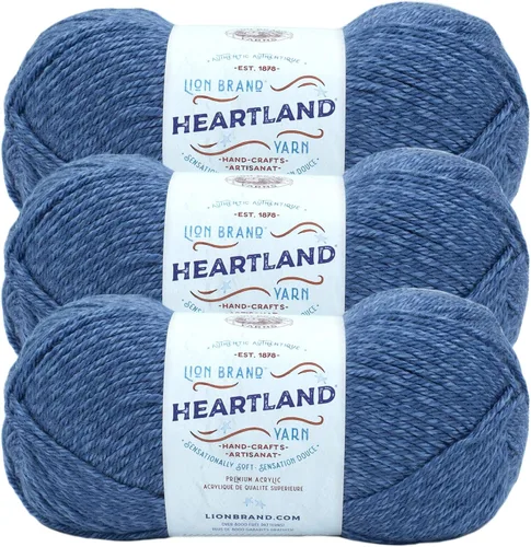 Miniatura 84 de Lion Brand Yarn Heartland Yarn - Hilo multicolor para tejer, tejer y tejer, paquete de 3, color congaree