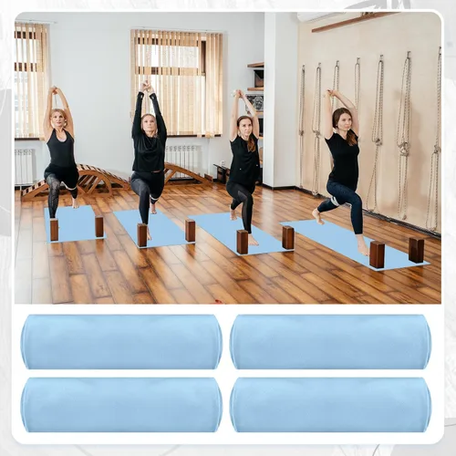 Miniatura 7 de Breling Paquete de 4 toallas de yoga calientes de 72 x 24 pulgadas, tapete de microfibra antideslizante, absorbente de sudor, suave, tapete esencial
