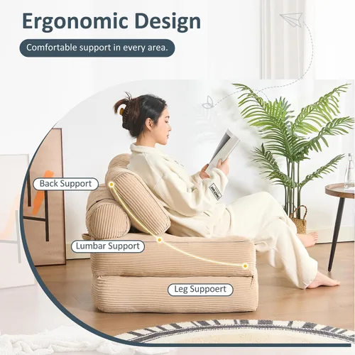 Miniatura 4 de Afuson Silla Cama Plegable, Sofá Cama Futón, Sofá de Piso para Adultos, Silla Cama para Sala de Estar, Sofá de Descanso, Sofá Cama Convertible