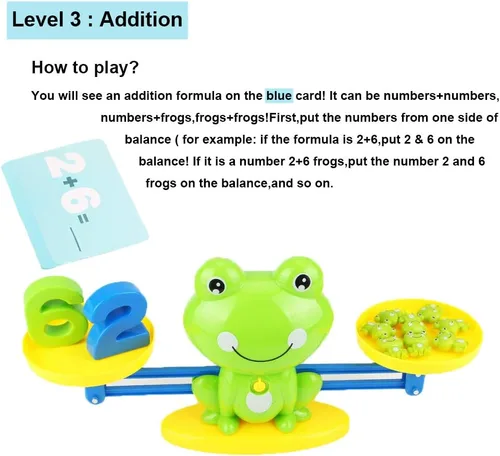 Miniatura 4 de Frog Balance Cool Math Counting Game Educativo Aprendizaje Temprano Escala STEM Juguetes Regalos para Niños Preescolares Niños de 3 4 5 6 años