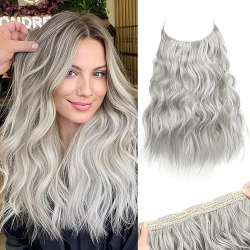 Miniatura 12 de REECHO Extensiones de cabello con alambre invisible con trama de encaje más delgada y suave