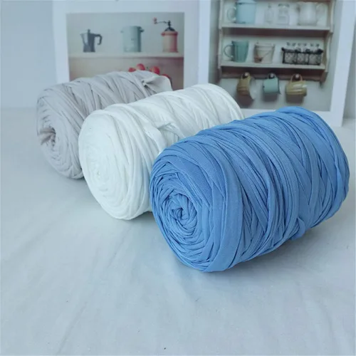 Miniatura 7 de 1 Uds. 8.82 oz 8.1 oz Soild Color Fancy Hilos DIY Bolsa Bolso Alfombra Cojín Algodón Tela Camiseta Hilo Tejer Hilo de Crochet Cesta de Cueva