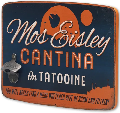 Miniatura 2 de Abrebotellas de pared Disney Star Wars Mos Eisley Cantina, abrebotellas vintage de Star Wars, gran idea de regalo Azul marino