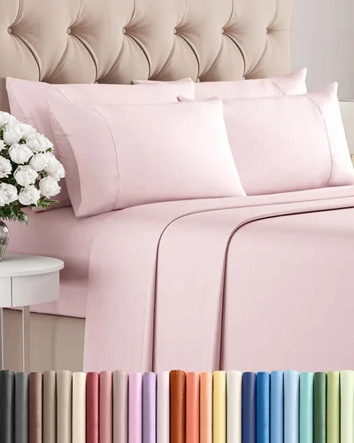 Miniatura 9 de Juego de sábanas Queen de 6 piezas, sábanas tamaño Queen, ropa de cama suave de lujo de hotel, refrescante, cómoda y transpirable, 1 encimera, 1 26