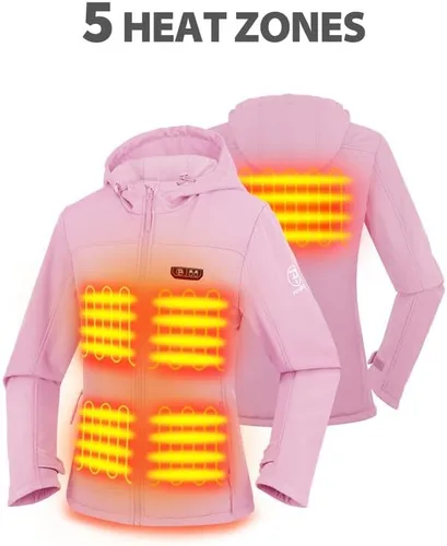 Miniatura 2 de PTAHDUS Chaqueta térmica para mujer con batería de 7,4 V, con bolsillo calentador de manos