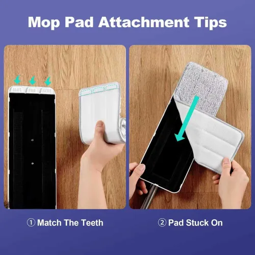 Miniatura 6 de BOSHENG Juego de trapeador y cubo, trapeadores planos para limpieza de pisos, trapeador de pared con mango extensible de 60 pulgadas, mopa de piso