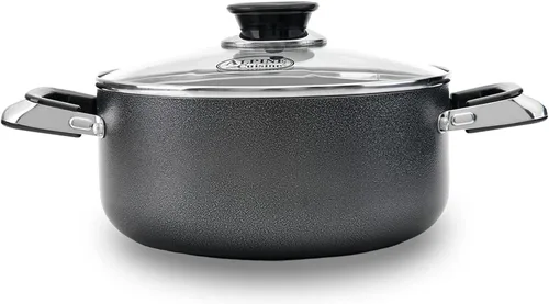 Miniatura 20 de Alpine Cuisine Olla antiadherente de 5 cuartos con tapa de vidrio templado y asas de transporte, utensilios de cocina multiusos, horno holandés