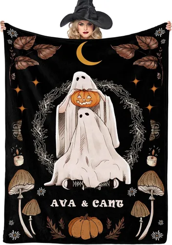Miniatura 14 de Youltar Regalos temáticos de Halloween, manta de Halloween personalizada con nombre, regalos personalizados de Halloween para mujeres, hombres