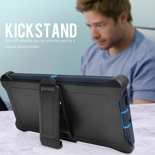 Miniatura 5 de Funda para Samsung Galaxy S22 Ultra 5G, azul almirante con clip para cinturón, grado militar, resistente al agua, a prueba de golpes, a prueba