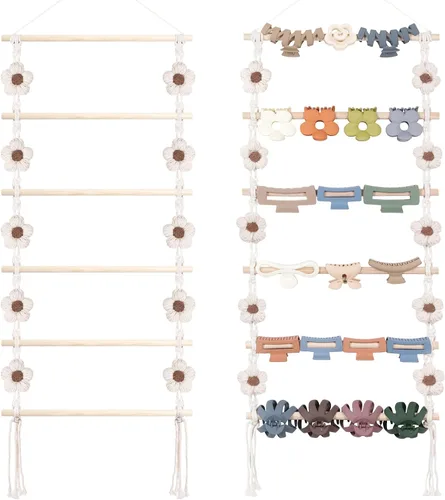 SNOWSTAR Organizador de Pinzas de Pelo con Flor, Soporte Colgante para Pinzas de Pelo y Almacenamiento para Mujeres y Niñas, Perchero para Pinzas de