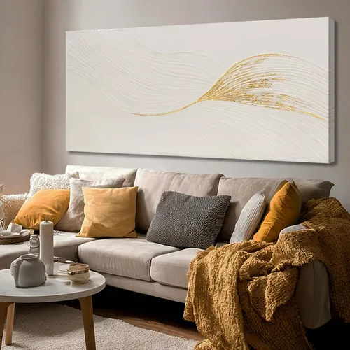 Miniatura 11 de Dolidoteart Arte de pared abstracto marrón beige, pintura al óleo pintada a mano para oficina, decoración de pared horizontal con textura grande